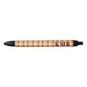 Monogram | Autumn-Fall Plaid Pattern Ink Zwarte Inkt Pen (Voorkant)