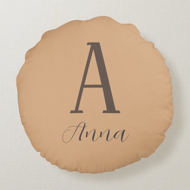 Monogram Autumn vibe Rond Kussen (Achterkant)