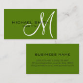 Monogram Avocado kleur achtergrond Visitekaartje (Voorkant / Achterkant)