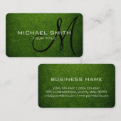 Monogram avocado lederen look visitekaartje (Voorkant / Achterkant)