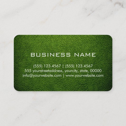 Monogram avocado lederen look visitekaartje (Achterkant)