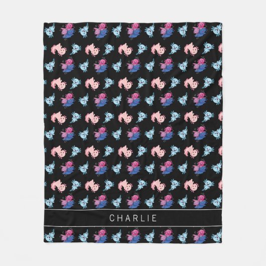 Monogram Axolotl Patroon Fleece Deken (Voorkant)