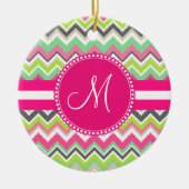 Monogram Aztec Andes Tribal Mountains Chevron Keramisch Ornament (Voorkant)