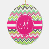 Monogram Aztec Andes Tribal Mountains Chevron Keramisch Ornament (Links)