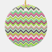 Monogram Aztec Andes Tribal Mountains Chevron Keramisch Ornament (Achterkant)