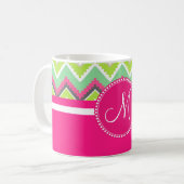 Monogram Aztec Andes Tribal Mountains Chevron Koffiemok (Voorkant links)