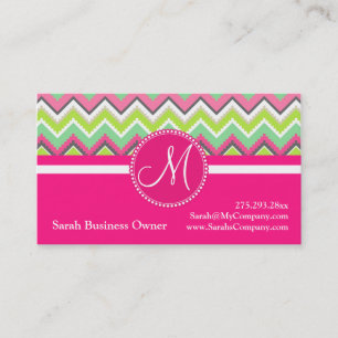 Monogram Aztec Andes Tribal Mountains Chevron Visitekaartje