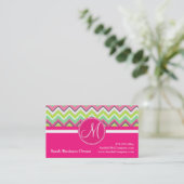 Monogram Aztec Andes Tribal Mountains Chevron Visitekaartje (Staand voorkant)