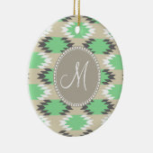 Monogram Aztec Andes Tribal Native American Keramisch Ornament (Rechts)