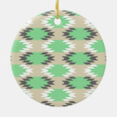 Monogram Aztec Andes Tribal Native American Keramisch Ornament (Achterkant)