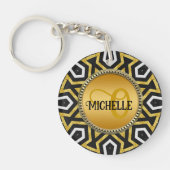 Monogram Aztec Sun Mandala Sleutelhanger (Voorkant)