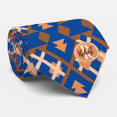 Monogram Aztec Tribal Geometric Pattern Stropdas (Opgerold)