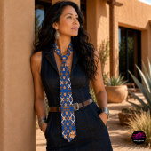 Monogram Aztec Tribal Geometric Pattern Stropdas