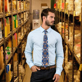 Monogram Aztec Tribal Geometric Pattern Stropdas