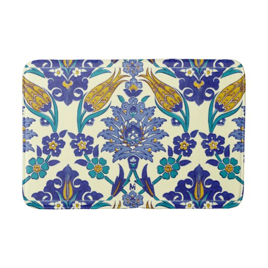 Monogram Azulejo Ceramic Style  Ornament Badmat (Voorkant)