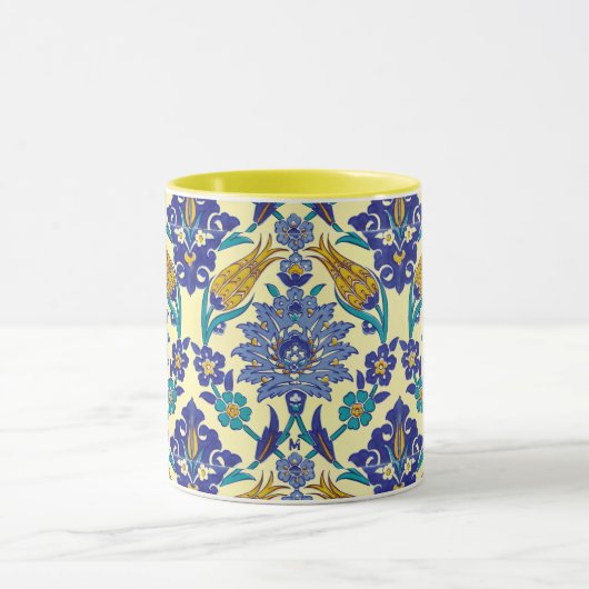 Monogram Azulejo Ceramic Style  Ornament Mok (Midden)