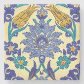 Monogram Azulejo Ceramic Style  Ornament Stenen Onderzetter (Voorkant)