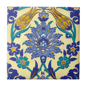 Monogram Azulejo Ceramic Style  Ornament Tegeltje