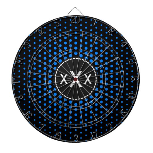 Monogram Azure Techno Stippen Modern Dartbord (Voorkant)