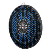 Monogram Azure Techno Stippen Modern Dartbord (Voorkant Rechts)
