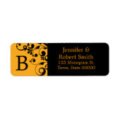 Monogram B Aangepaste Adresetiketten | Halloween Etiket (Voorkant)