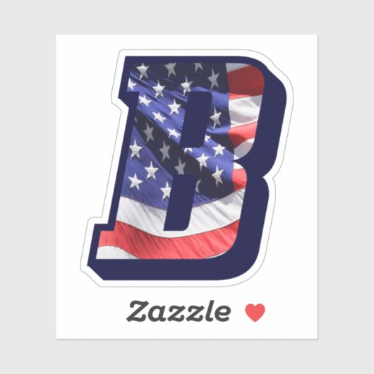 Monogram B Amerikaans Initiaal met aantekeningen B Sticker (Vel)