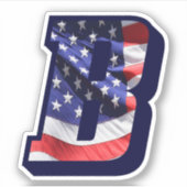 Monogram B Amerikaans Initiaal met aantekeningen B Sticker (Voorkant)