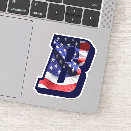 Monogram B Amerikaans Initiaal met aantekeningen B Sticker