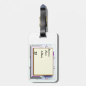 Monogram B Bagagelabel Naam Adres Telefoon (Achterkant verticaal)