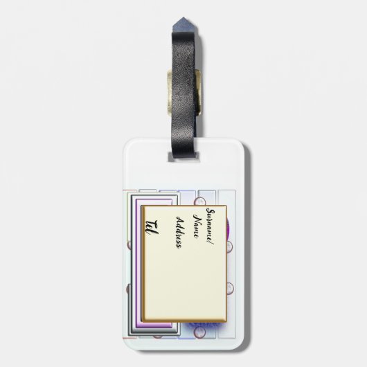 Monogram B Bagagelabel Naam Adres Telefoon (Achterkant verticaal)