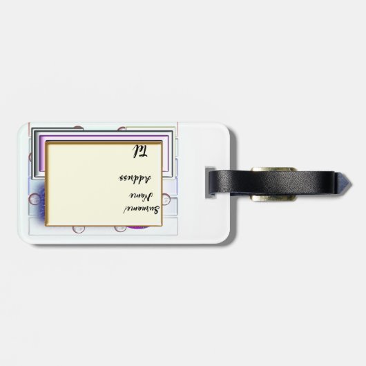 Monogram B Bagagelabel Naam Adres Telefoon (Achterkant horizontaal)