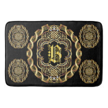 Monogram B Bath Mats past de Achterkleur van de Ve
