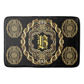 Monogram B Bath Mats past de Achterkleur van de Ve Badmat
