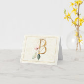 Monogram B Bloemnota Kaart Goud (Gele Bloem)