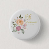 Monogram B Bridesmaïde Button (Voorkant)