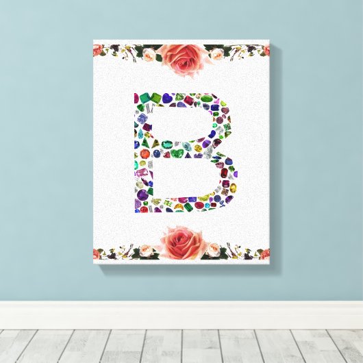 Monogram B Canvas Afdruk (Insitu (Houten vloer))