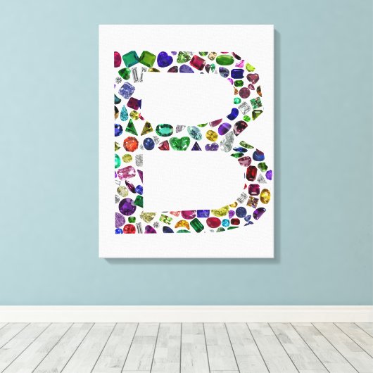 Monogram B Canvas Afdruk (Insitu (Houten vloer))