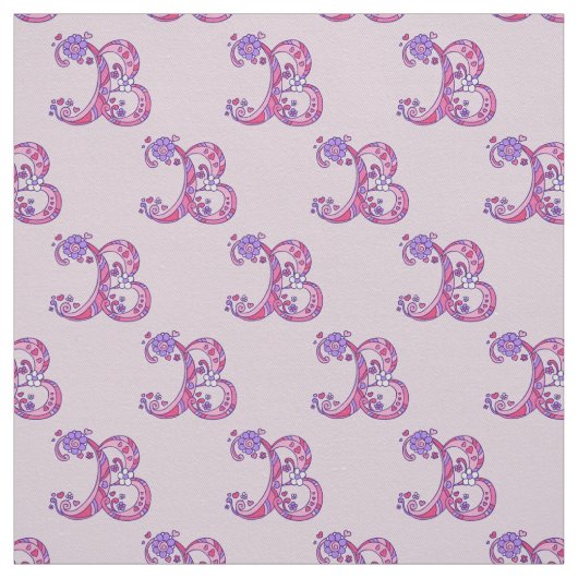 Monogram B decoratieve gepersonaliseerde brief sto Stof (Swatch)