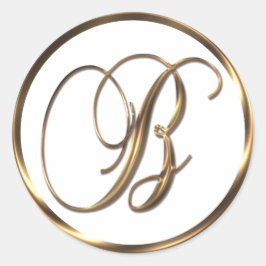 Monogram B Faux Bronze Ronde Sticker