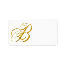 Monogram B Faux Gold Foil Metalys Letter Design