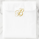 Monogram B Faux Gold Foil Metalys Letter Design Vierkante Sticker (Tas)