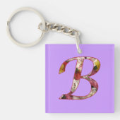 Monogram B Floral Design Sleutelhanger (voorkant)