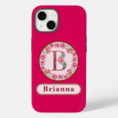  Monogram B Floral Hoesje-Mate iPhone Case (Achterkant)