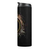 Monogram B goud op zwart Thermosbeker (Geroteerd rechts)