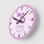 Monogram B harten meisjesnaam die roze klok beteke (Hoek)