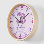 Monogram B harten meisjesnaam die roze klok beteke (Hoek)