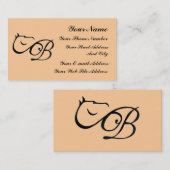 Monogram B Horse Equestrian Classic Visitekaartje (Voorkant / Achterkant)