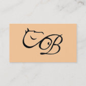 Monogram B Horse Equestrian Classic Visitekaartje (Achterkant)