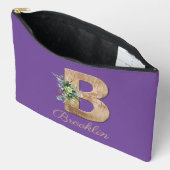 Monogram B houten letter violette bloem Etui (Open)
