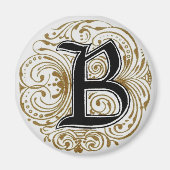 Monogram "B" in goud - Magnet (Voorkant)